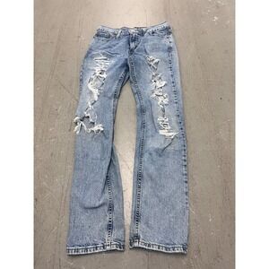 Levi's 511 Bootcut Jeans Mens 29x30 Blue Denim Distressed Grunge Punk Streetwear